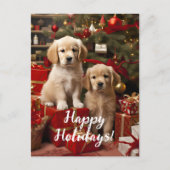 Schattigee Puppy Prettige feestdagen Dogs Briefkaart (Voorkant)