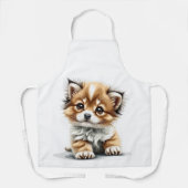 Schattigee Puppy Print Schort (Voorkant)