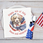 Schattigee Puppy Rood Wit Blauw Amerikaanse Vlag H Servet