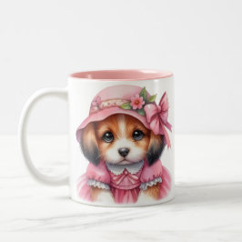 Schattigee Puppy Roze Pet en Roze Jurk Mok