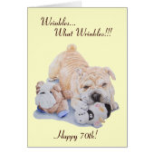 Schattigee puppy Shar Pei Dog en Teddy Funny 70th (Voorkant)