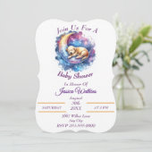 Schattigee puppy slaapt op een halve maan kaart (Staand voorkant)