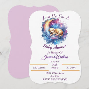 Schattigee puppy slaapt op een halve maan kaart