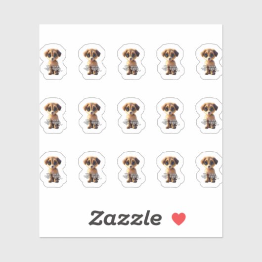 Schattigee puppy-Sticker Sticker (Vel)