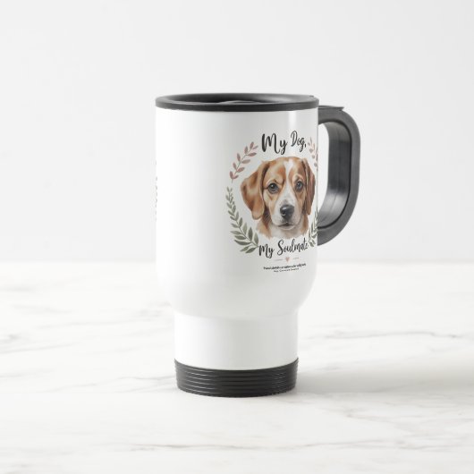 Schattigee Puppy Travel Mug voor Hondenliefhebbers Reisbeker (Voorkant rechts)