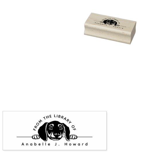 Schattigee puppy uit de bibliotheek met aangepaste rubberstempel (Gestempeld)