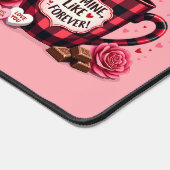 Schattigee Puppy Valentijn Buffalo Plaid Esthetisc Bureaumat (Hoek)