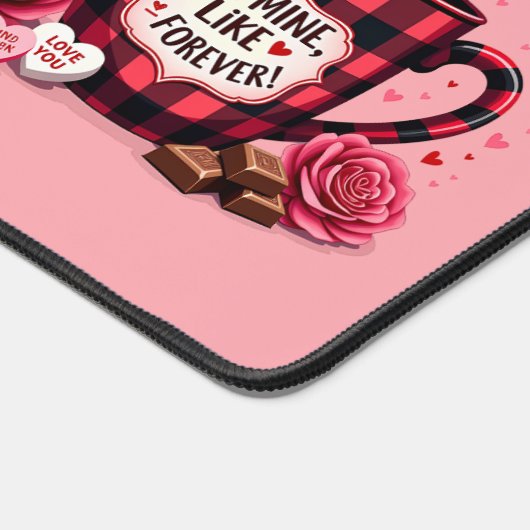 Schattigee Puppy Valentijn Buffalo Plaid Esthetisc Bureaumat (Hoek)