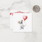 Schattigee Puppy Valentijnsdag Kaarten Notitiekaartje (Voorkant / Achterkant in situ)