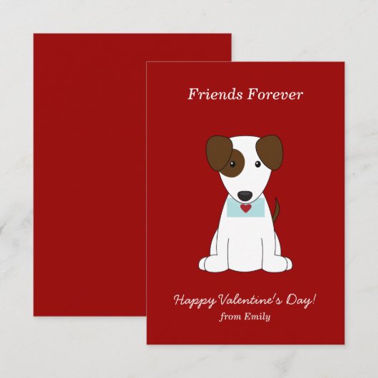 Schattigee Puppy Valentijnse  Kaart (Voorkant / Achterkant)