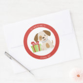 Schattigee Puppy Verjaardag Dit boek behoort toe a Ronde Sticker (Envelop)