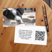 Schattigee Puppy Vervangbare Foto & QR-code Visitekaartje