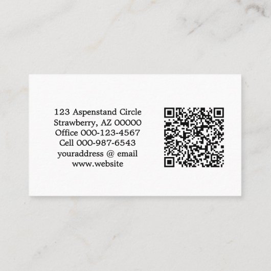 Schattigee Puppy Vervangbare Foto & QR-code Visitekaartje (Achterkant)