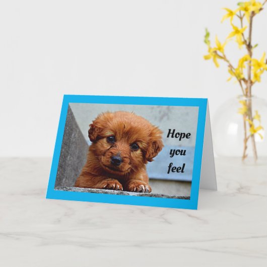 Schattigee puppy wordt gezond kaart (Gele Bloem)