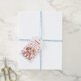 Schattigee puppy wufff-Valentijnsdag Cadeaulabel