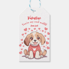 Schattigee puppy wufff-Valentijnsdag Cadeaulabel