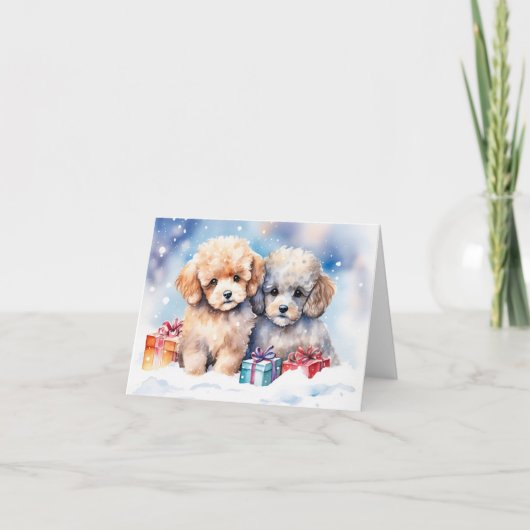 Schattigee Puppy Xmas Kaart (Voorkant)