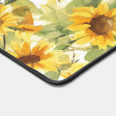 Schattigee Puppy Zonnebloemen Waterverf Bureaumat (Hoek)