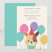 Schattigee puppyballonnen kaart (Voorkant / Achterkant)