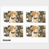 Schattigee puppyfoto rechthoekige sticker (Vel)