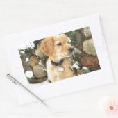 Schattigee puppyfoto rechthoekige sticker (Envelop)