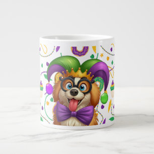 Schattigee puppyhond Mardi Gras in nar pet Grote Koffiekop