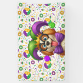 Schattigee puppyhond Mardi Gras in nar pet Spandoek (Verticaal)