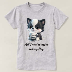 Schattigee puppyhondengrafiek - Ik hou van koffie T-shirt