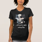 Schattigee puppyhondengrafiek - Ik hou van koffie T-shirt (Voorkant)