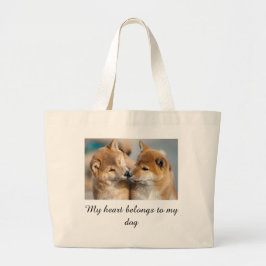 Schattigee puppyliefhebber grote tote bag