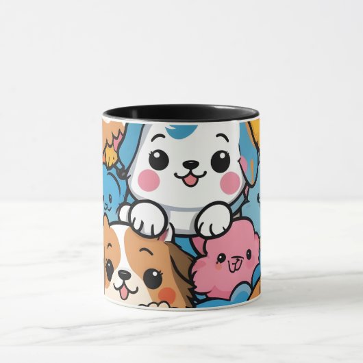 Schattigee puppypatroon mok cup (Midden)