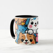 Schattigee puppypatroon mok cup (Voorkant links)