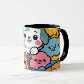 Schattigee puppypatroon mok cup (Voorkant rechts)