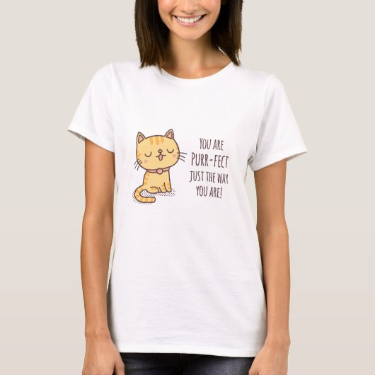 Schattigee Purrfect zoals je een kat bent T-shirt (Voorkant)