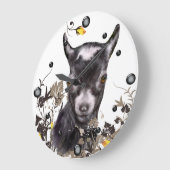 Schattigee Pygmee Geit Schilderen Bloemen Muur Klo Grote Klok (Hoek)