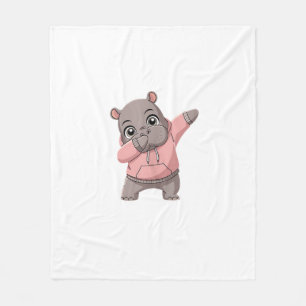 Schattigee Pygmee Hippo Kinder Meisjes Jongens Dab Fleece Deken