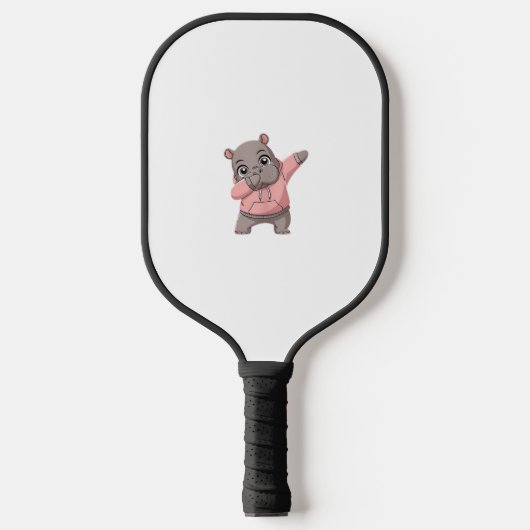 Schattigee Pygmee Hippo Kinder Meisjes Jongens Dab Pickleball Paddle (Voorkant)