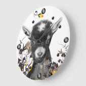 Schattigee Pygora Geit Schilderen Bloemen Muur Klo Grote Klok (Hoek)