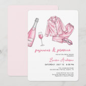 Schattigee pyjama en Prosecco Vrijgezellenfeest Kaart (Voorkant / Achterkant)