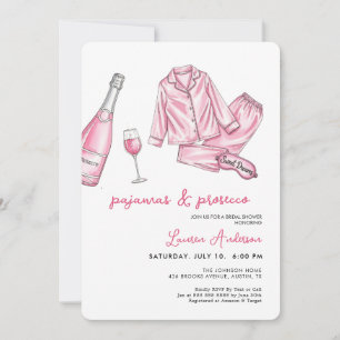 Schattigee pyjama en Prosecco Vrijgezellenfeest Kaart