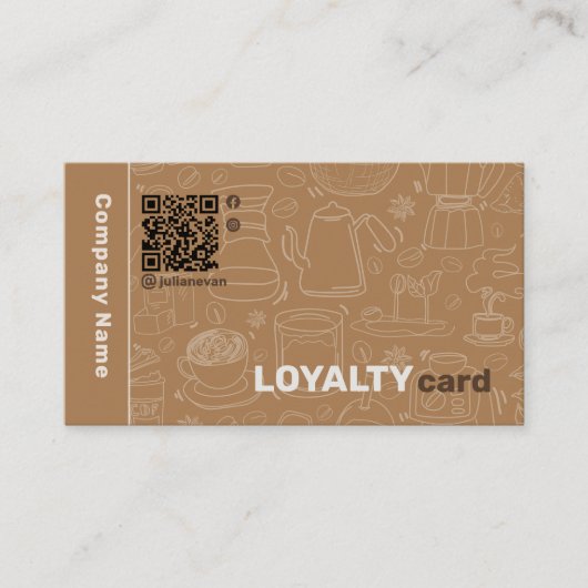 Schattigee Qr-code Koffie Royalty-Kaart Visitekaartje (Voorkant)