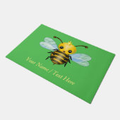 Schattigee Queen Bee Deurmat met Aangepaste Naam T (Schuin)