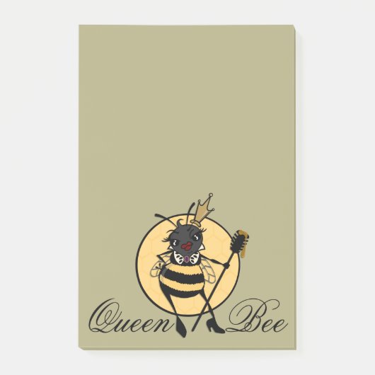 SCHATTIGEE QUEEN BEE GRAFISCH VERTICAAL NOTITIEBLO POST-IT® NOTES (Voorkant)