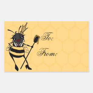 SCHATTIGEE QUEEN BEE MATTE RECHTHOEK CADEAU STICKE RECHTHOEKIGE STICKER