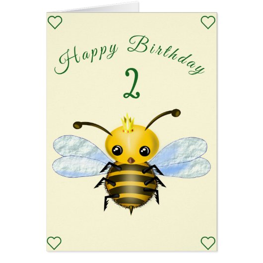 Schattigee Queen Bee Verjaardag Kaart - (Voorkant)