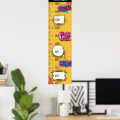 Schattigee Queen en King Comic Theme Groeikaart Poster (Thuiskantoor)