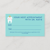 Schattigee Queen Tooth Pediatrische Tandarts Afspr Afsprakenkaartje (Voorkant)