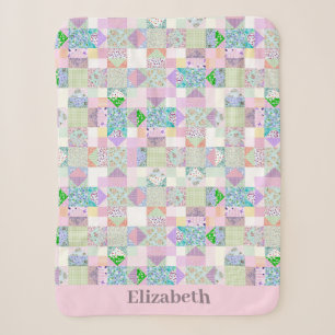 Schattigee Quilt Design Custom Girl Naam Sherpa Deken
