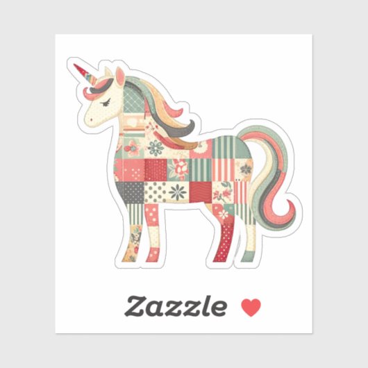 Schattigee Quilt Pattern Eenhoorn Vinyl Stickers (Vel)