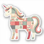 Schattigee Quilt Pattern Eenhoorn Vinyl Stickers (Voorkant)